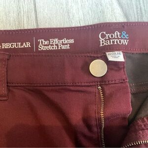 Croft & Barrow Womans Burgundy Stretch Pants